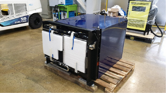 현대모비스의 50㎾급 수소연료전지 파워팩. <수소모빌리티쇼 조직위원회 제공>